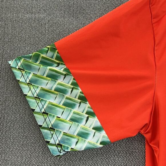 Island Girl Men Unisex Orange/Green Palm Tree Polynesian Graphic T-Shirt Size L - Picture 6 of 9